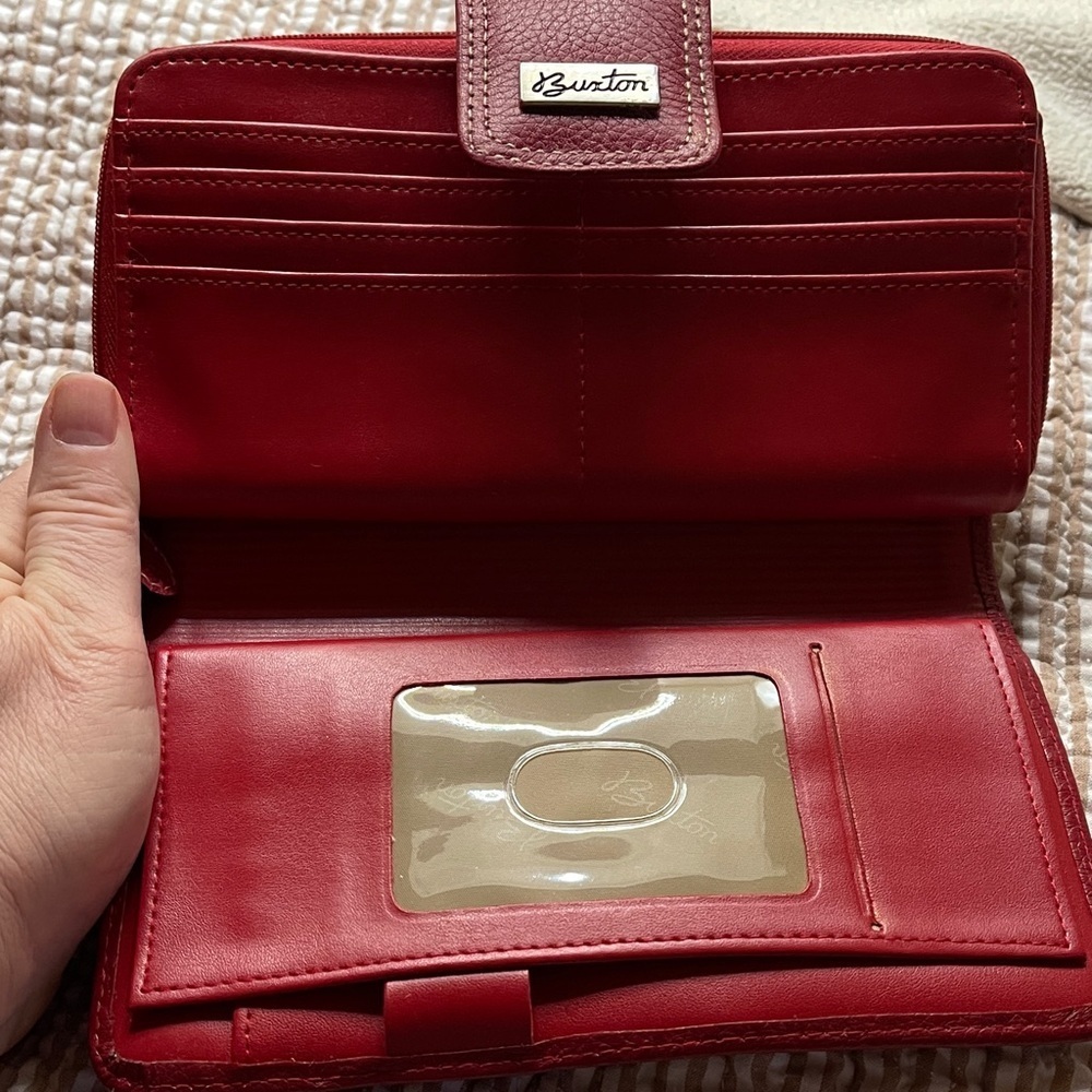 Buxton Beautiful Vintage Cherry Leather Wallet Buxton - Picture 6 of 7